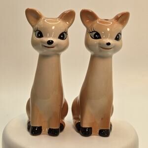 Vintage Anthropomorphic Long Tall Deer Kitschy Cutie Salt & Pepper Shakers